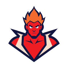 Powerful Red Warrior Mascot Logo Design Bold Esports Gaming Character Illustration