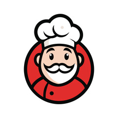 Smiling Cartoon Chef Mascot Logo Friendly Restaurant Bakery and Cafe Branding Design