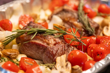 One pot seared lamb steak