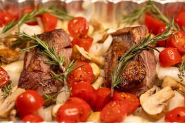 One pot seared lamb steak