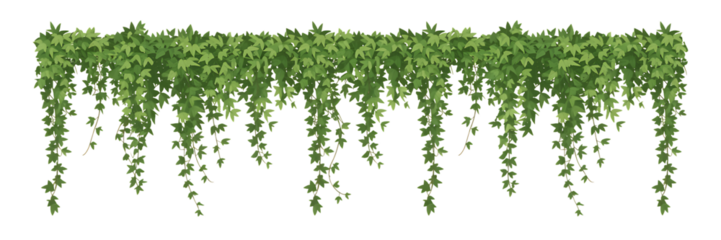 Trailing Green Ivy Vines Isolated on White Background for Vertical Garden Decor