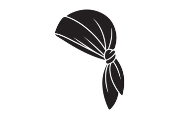 Black silhouette of a tied headband or bandana