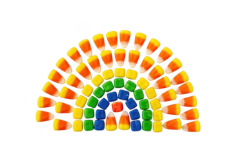 Candy corn rainbow isolated on transparent background