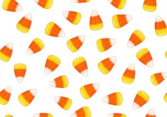 Candy corn pattern isolated on transparent background