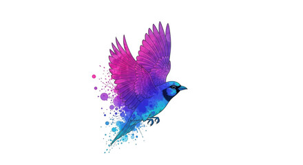 Obraz premium Colorful bird in flight isolated on transparent background