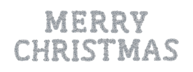 Merry Christmas  made from New Year's tinsel, isolated Christmas tinsel, tinsel garland	