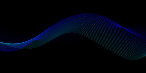 Abstract colorful blue wave and curve lines with technology background. Abstract frequency sound wave lines, Abstract wavy lines for science, technology, banner, business, template, flyer design.	