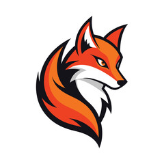 Obraz premium Stylish Fox Mascot Logo Design Modern Orange Fox Head Vector Illustration. eps