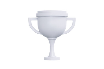 3D Silver Winner Trophy icon. Champion cup. 2nd place award in sports and football. Victory success concept. 3D Vector illustration