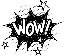 WOW speech bubble. Vector cartoon with text "wow". Illustration isolated on white background.