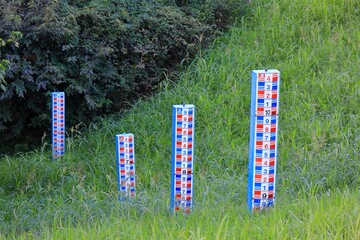 量水標　堤防決壊や河川の氾濫などの水害