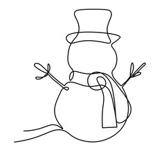 One Line Snowman