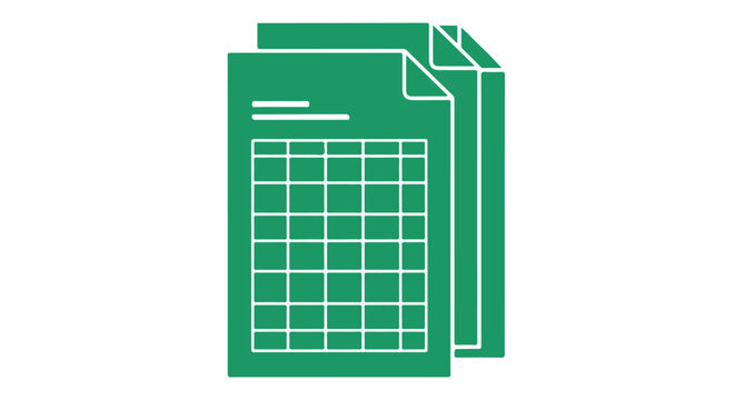 spreadsheet documents Green icon representing isolated on transparent background