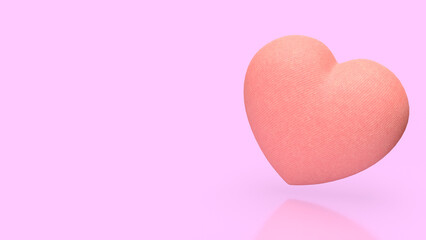 The Pink Heart and Background for Love or Romantic concept 3d Rendering.
