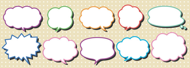 すぐ使えるシンプルふきだしイラスト素材