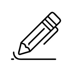 Fototapeta premium Icon of Simple pencil creating a line on white background graphic design