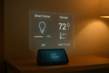 Smart home display controls lighting and climate