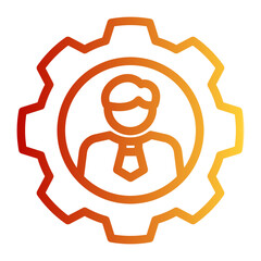 Management Work Gear icon from the Personal Growth icon collection (Outline Gradient Style)