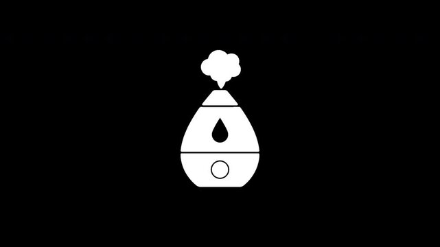 Essential oil diffuser transitioning from digital noise on black background