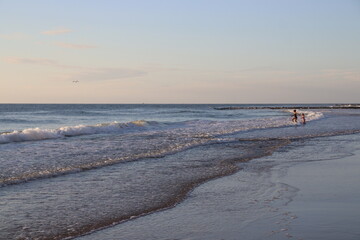 Sunset on the beach of Westerland, Sylt, Schleswig-Holstein, Germany