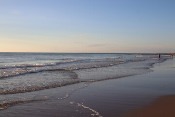 Sunset on the beach of Westerland, Sylt, Schleswig-Holstein, Germany