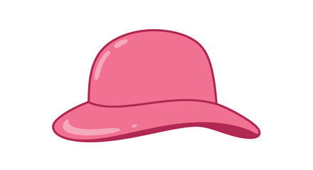 A simple illustration depicting a bright pink sun hat on a white background