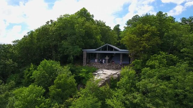 Aerial View of Pretty Place South Carolina in the Mountains
