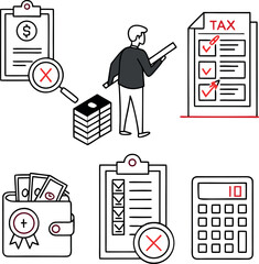 Businessman with money and finance symbol illustration