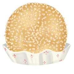 Handdrawn Onde-Onde Wijen Illustration