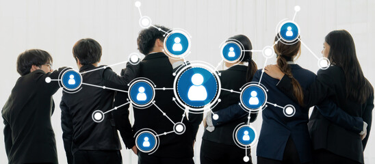 Professional Networking Connections with Diverse Group of People Building Relationships and...