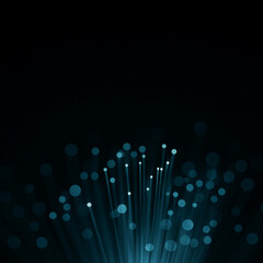 Fiber optic light burst on black background