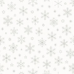 Snowflake line pattern seamless background