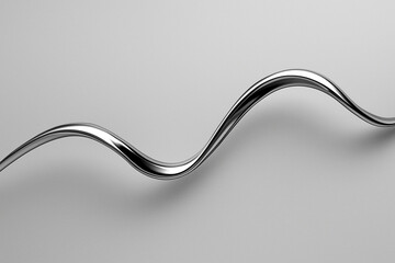 Chrome wave on light gray background