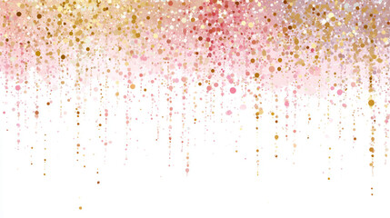 Obraz premium Abstract gold and pink glitter confetti pattern on white background