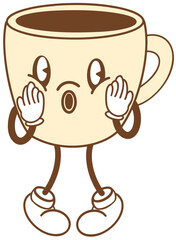 Cute Coffee Character Illustration Hand-drawn Cafe, Bakery Design for Branding