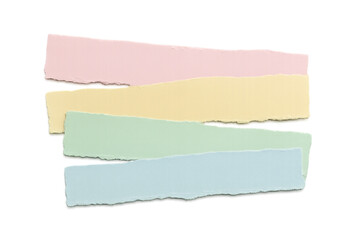 Pastel Torn Paper Strips HD PNG, Layered Paper Pieces with Irregular Edges, Transparent Background