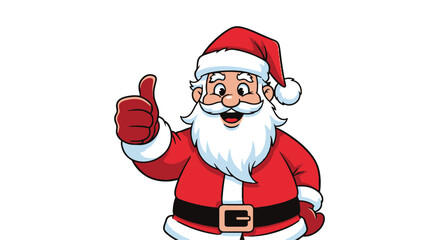 Funny Santa Claus Giving Thumbs Up Sign - Merry Christmas Cartoon Character