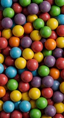 Obraz premium A vibrant collection of colorful, spherical candies arranged in an inviting display, evoking a sense of sweet indulgence and joyful moments ,gumball ,plenty ,pile