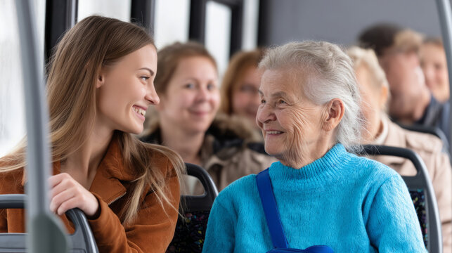 Generational bonding through courtesy on public transport