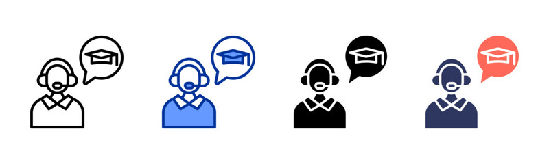 Education Support Chat icon sheet multiple style collection