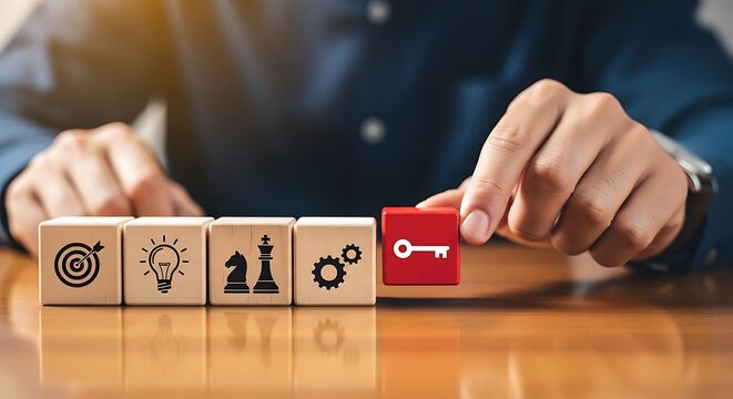 Unlock business success with strategic planning and problem solving, symbolizing innovative solutions and key insights for growth and opportunity