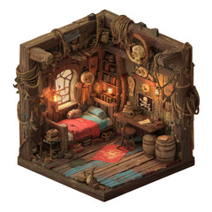 3D Isometric Pirate Room 