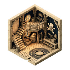 3D Isometric Pirate Room 