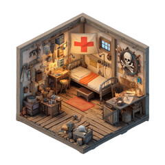 3D Isometric Pirate Room 