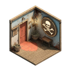 3D Isometric Pirate Room 