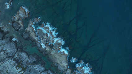view from above of the sea coast