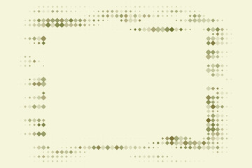 Abstract Geometric Diamond Pattern Frame on Light Beige Background with Fading Pixelated Effect, Modern Digital Design Element