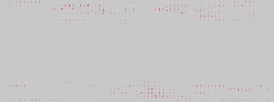 Abstract Digital Binary Code Pattern Background with Red and Pink Numbers on Grey Surface for Technology and Data Concepts