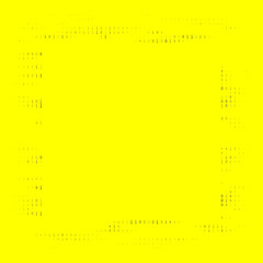 Vibrant yellow background with a subtle, abstract frame of binary code, representing digital information, technology, and data processing.