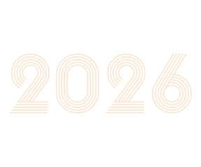 Celebrate 2026 with this stylish, modern striped design, perfect for new year's greetings, invitations, and promotional material for a futuristic vibe
